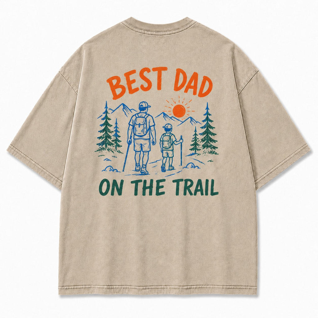 Best Dad On The Trail Outdoor Graphic Tee