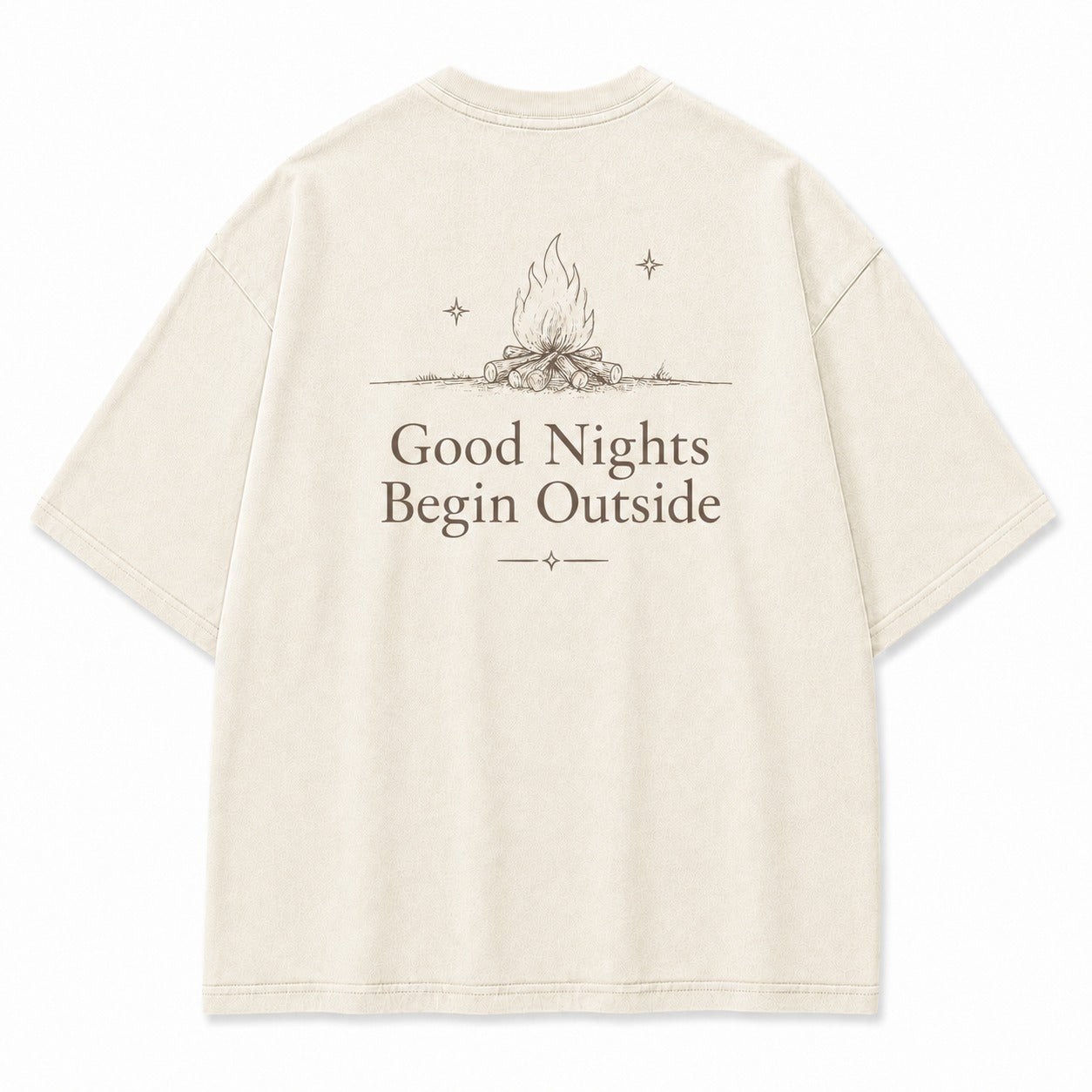 Good Nights Begin Outside Minimalist Campfire Tee