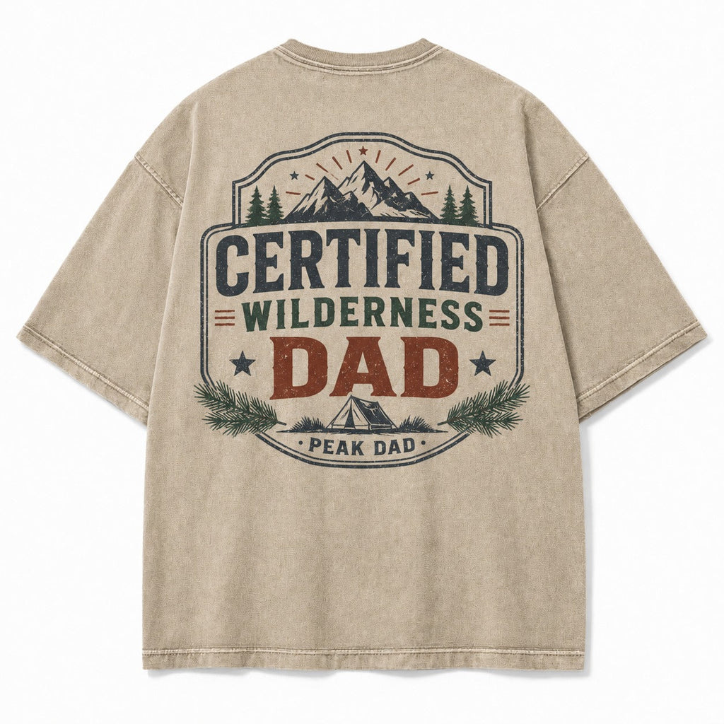 Certified Wilderness Dad Washed T-Shirt