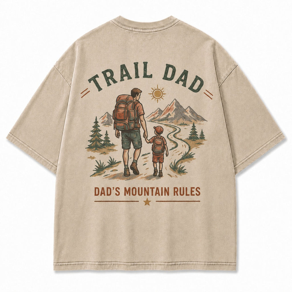 Trail Dad Mountain Rules Washed T-Shirt