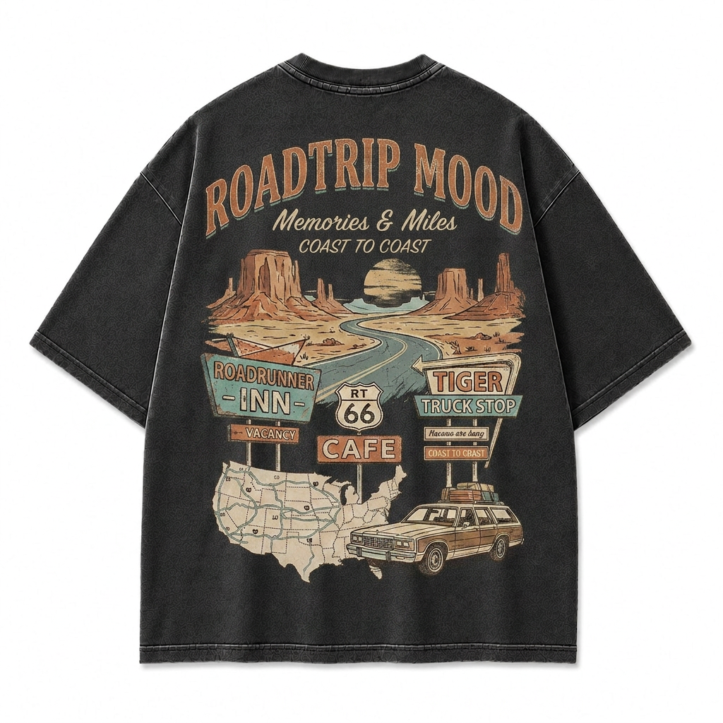 Coast to Coast Roadtrip Washed T-Shirt