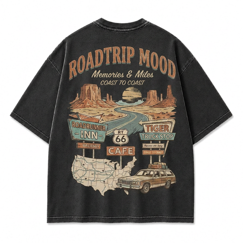 Coast to Coast Roadtrip Washed T-Shirt
