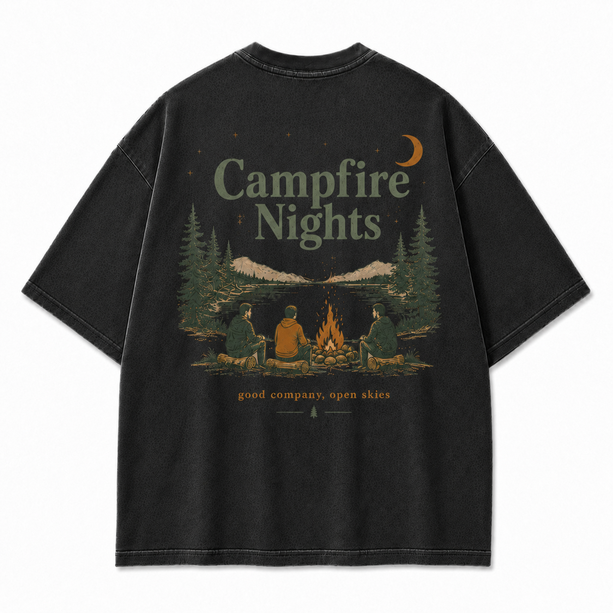 Where The Fire Feels Like Home Campfire Graphic Tee