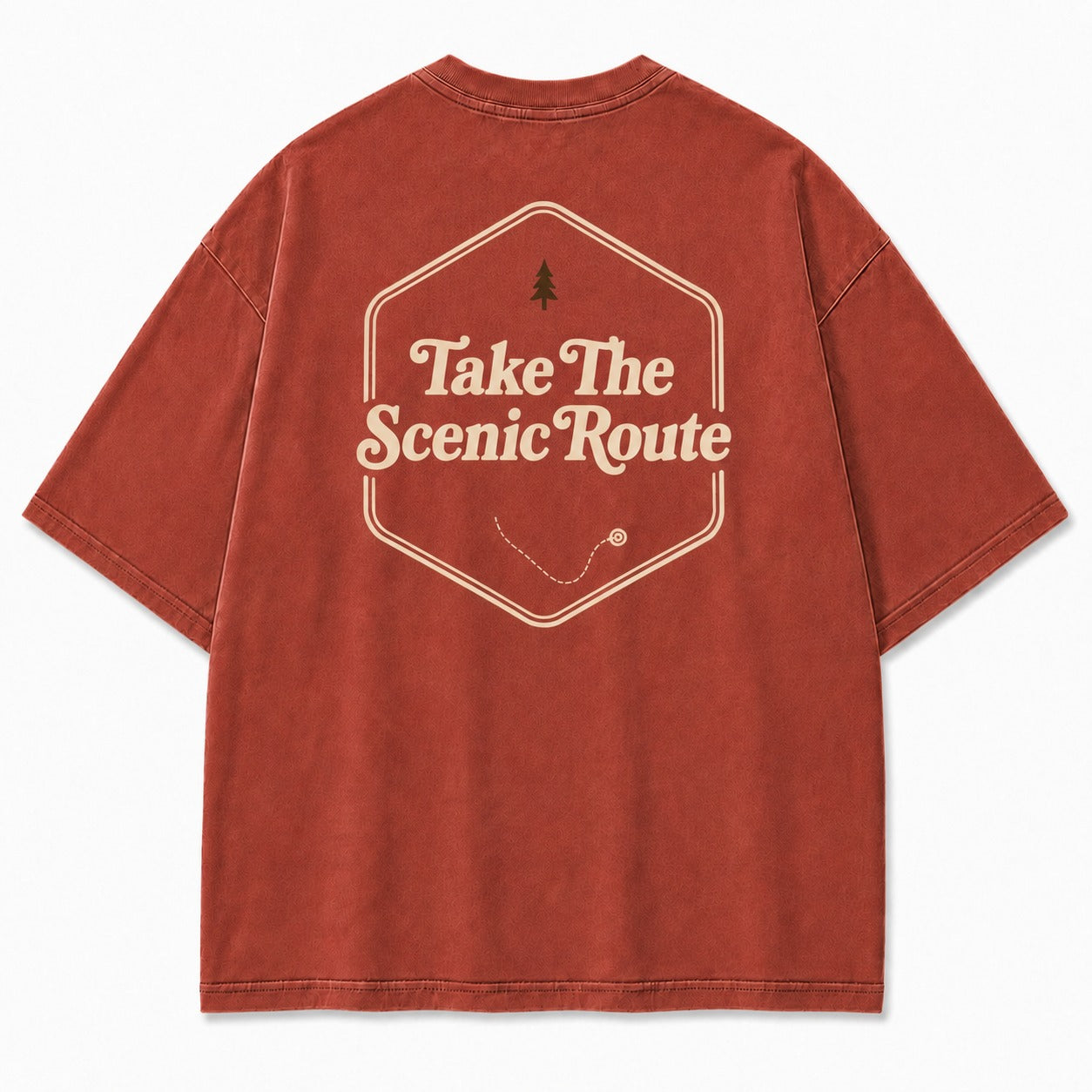 Take The Scenic Route Tee – Minimalist Adventure Graphic