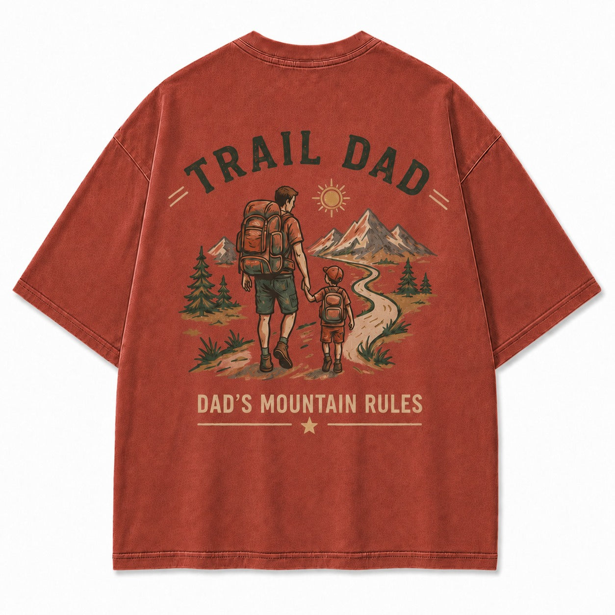 Trail Dad Mountain Rules Washed T-Shirt