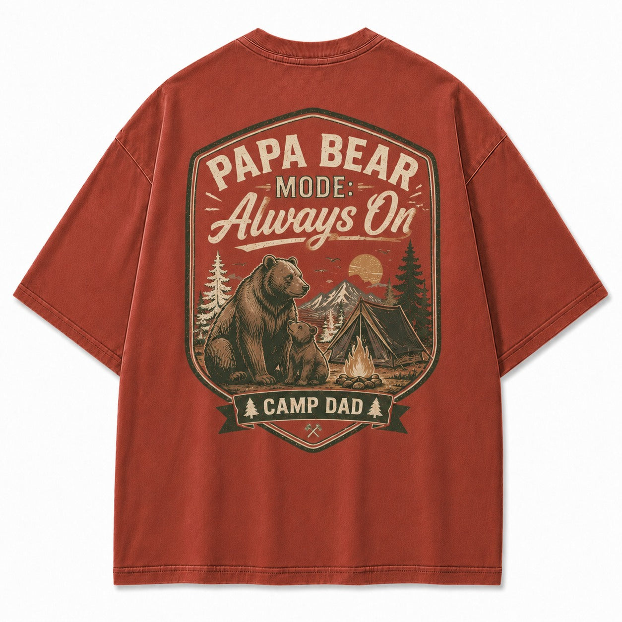 Papa Bear Camp Dad Washed T-Shirt