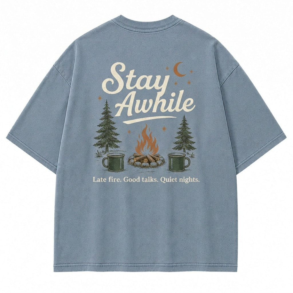 Stay Awhile Campfire Nights Graphic Tee