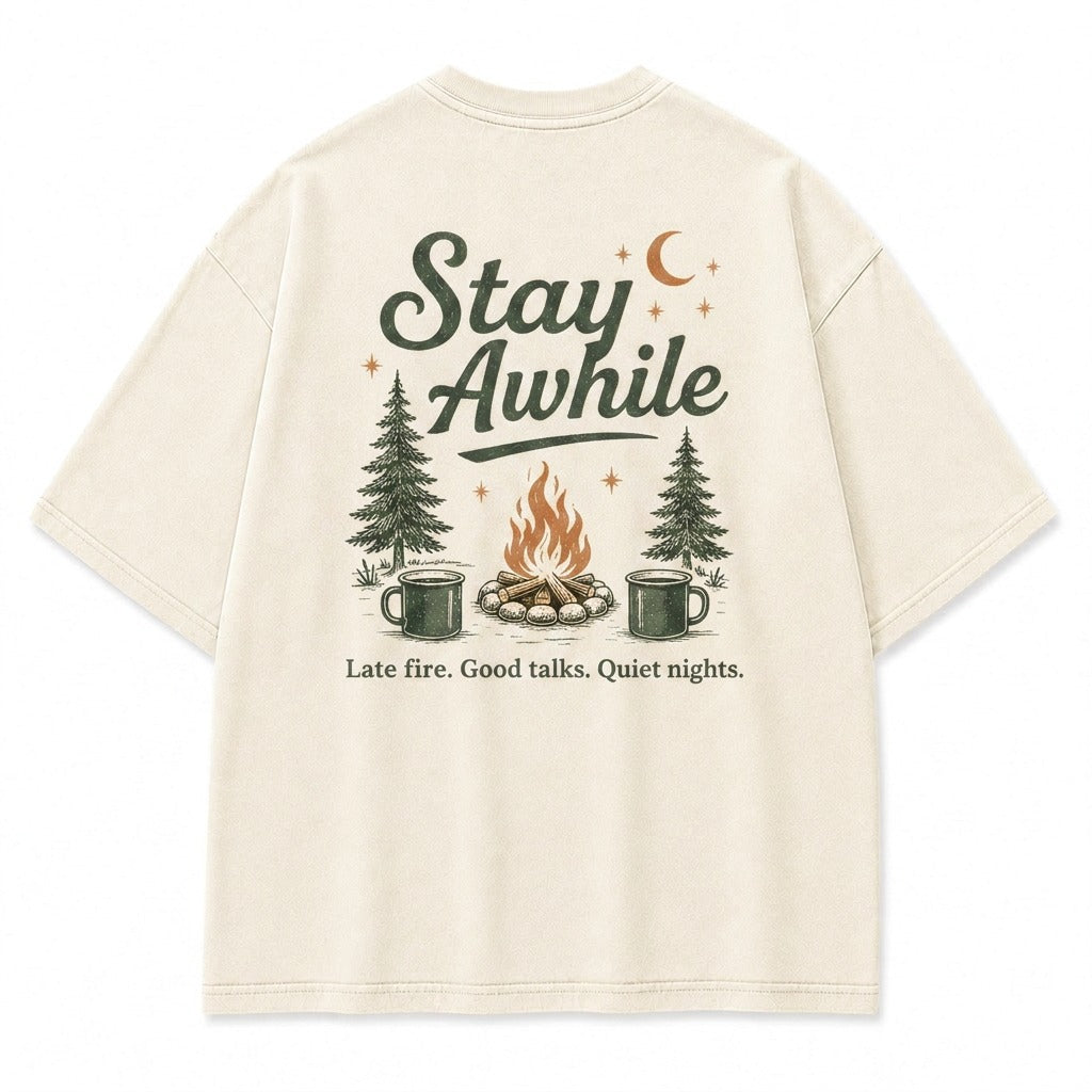 Stay Awhile Campfire Nights Graphic Tee