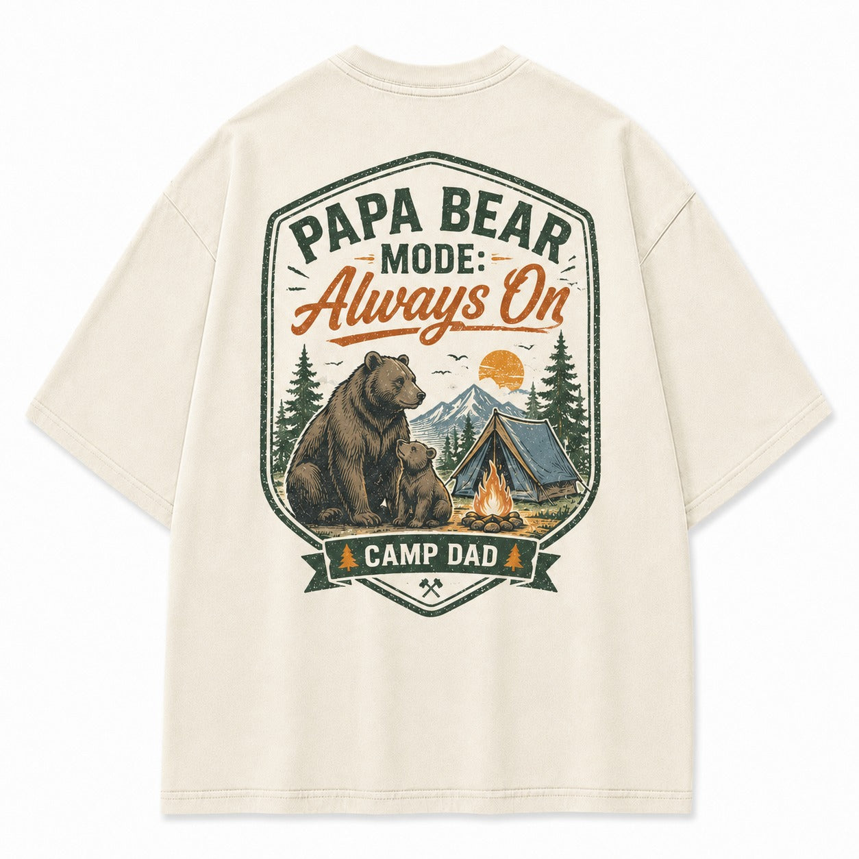 Papa Bear Camp Dad Washed T-Shirt