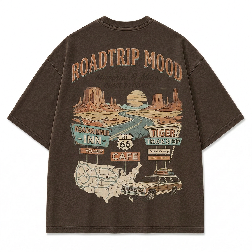 Coast to Coast Roadtrip Washed T-Shirt