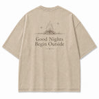 Good Nights Begin Outside Minimalist Campfire Tee