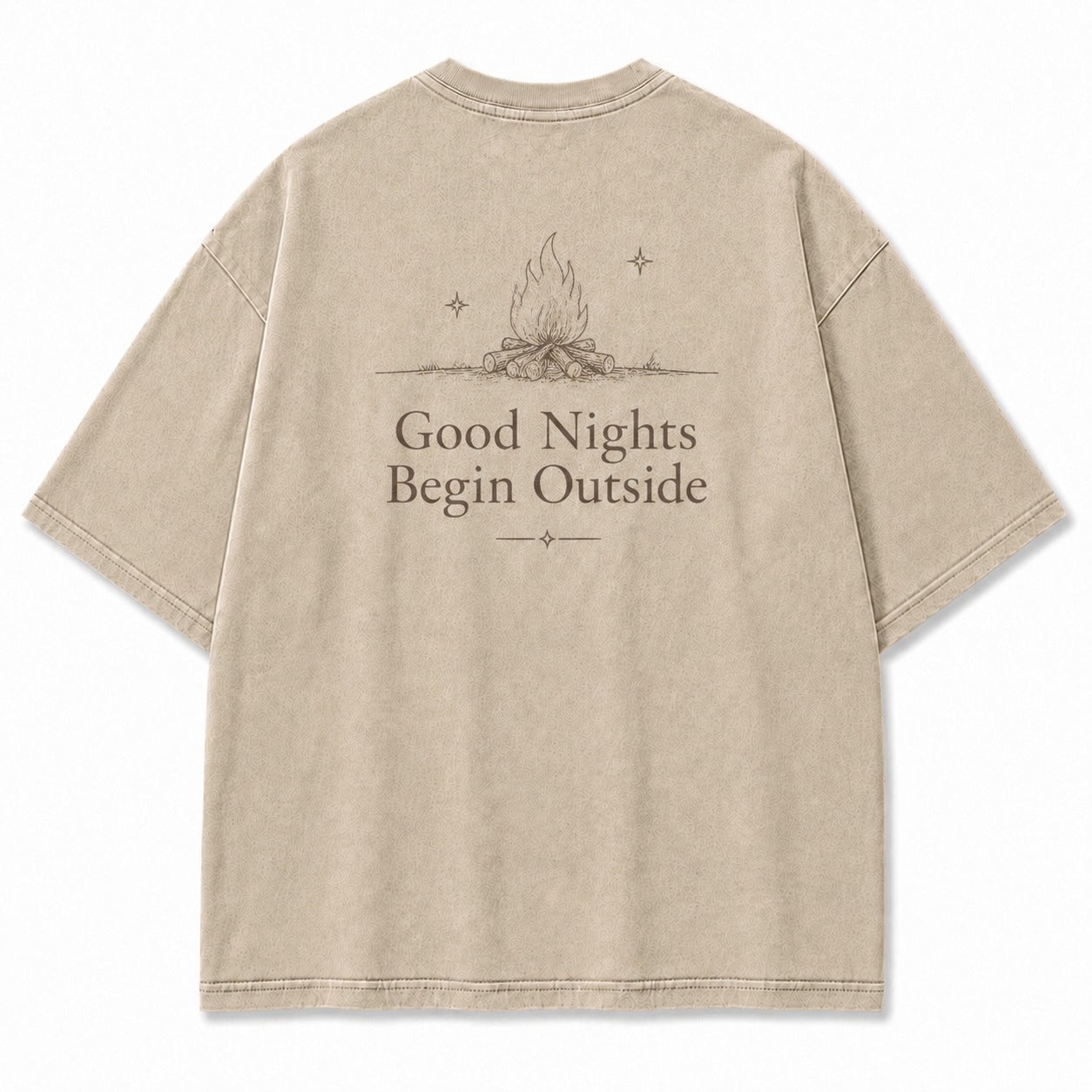 Good Nights Begin Outside Minimalist Campfire Tee