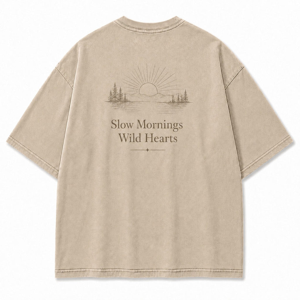For Slow Mornings and Wild Hearts Minimalist Outdoor Tee