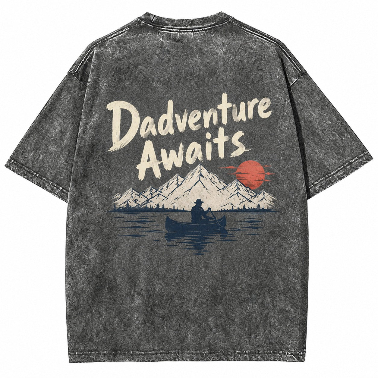 Dadventure Awaits Canoe Washed T-Shirt