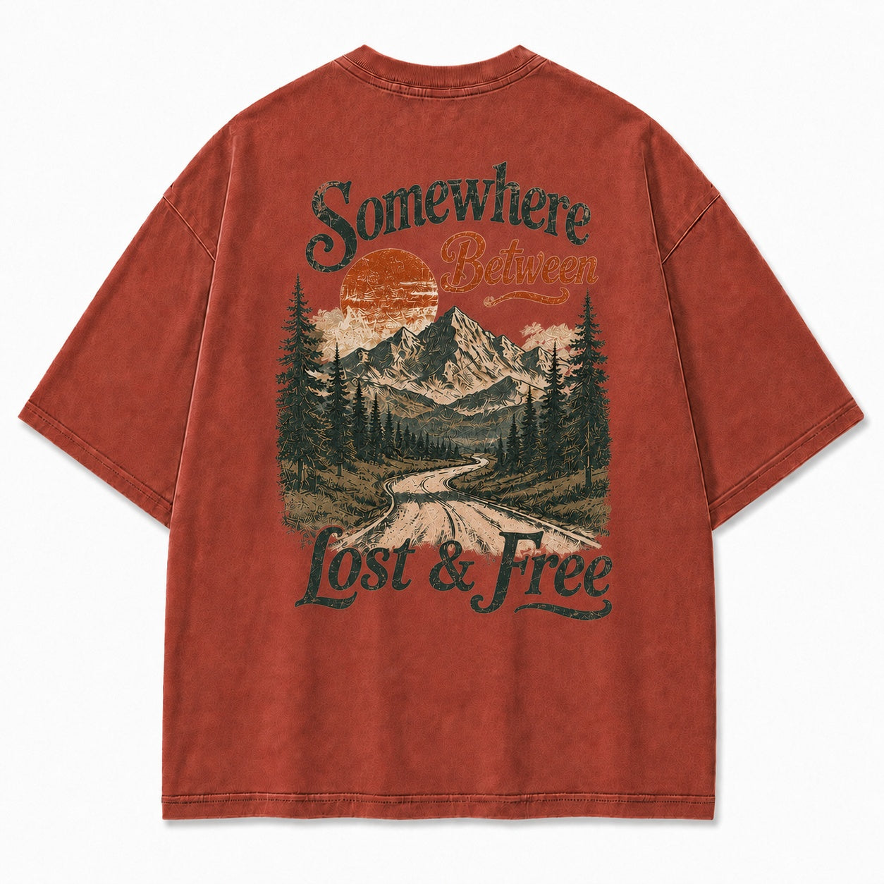 Somewhere Between Lost & Free Oversized Tee